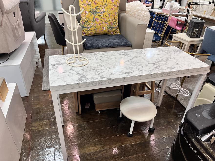 자체제작 비앙코 대리석 상판 120네일시술대 샘플