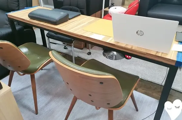 2인/3인시술대 원목 블랙 다리 테이블