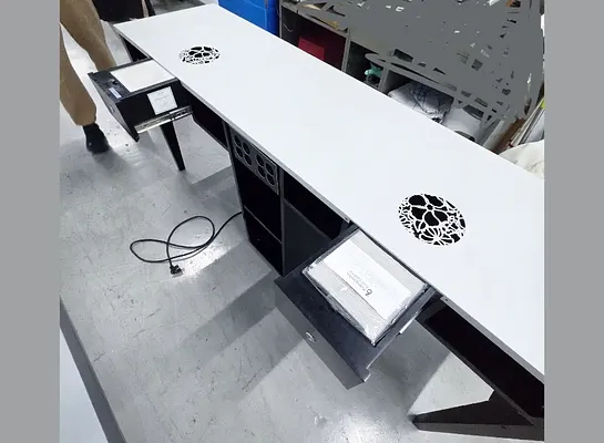 블랙 2인 흡진 네일시술대