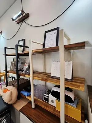 장인가구 우드 3단 선반 화이트